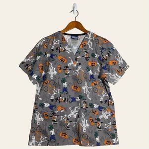 Halloween‎ Graphic Scrubs Top  Size XS Women  (Tafform Iniforms)